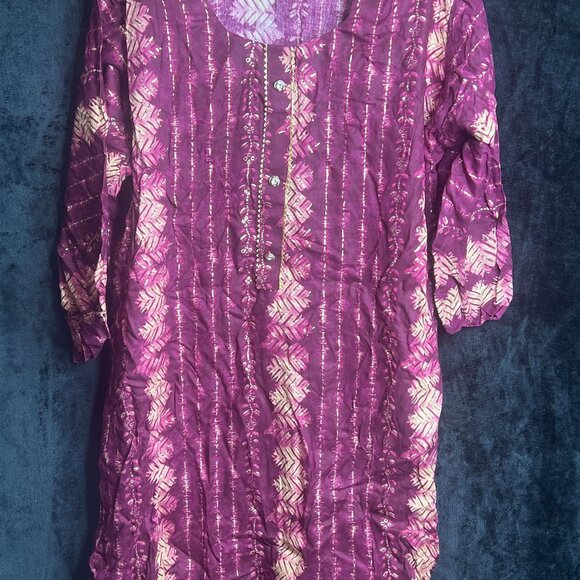 Purple & Gold Printed Tunic Top 3XL – 20" Bust, 31" Length - Picture 1 of 3